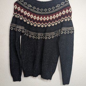 navy blue pattern sweater, S